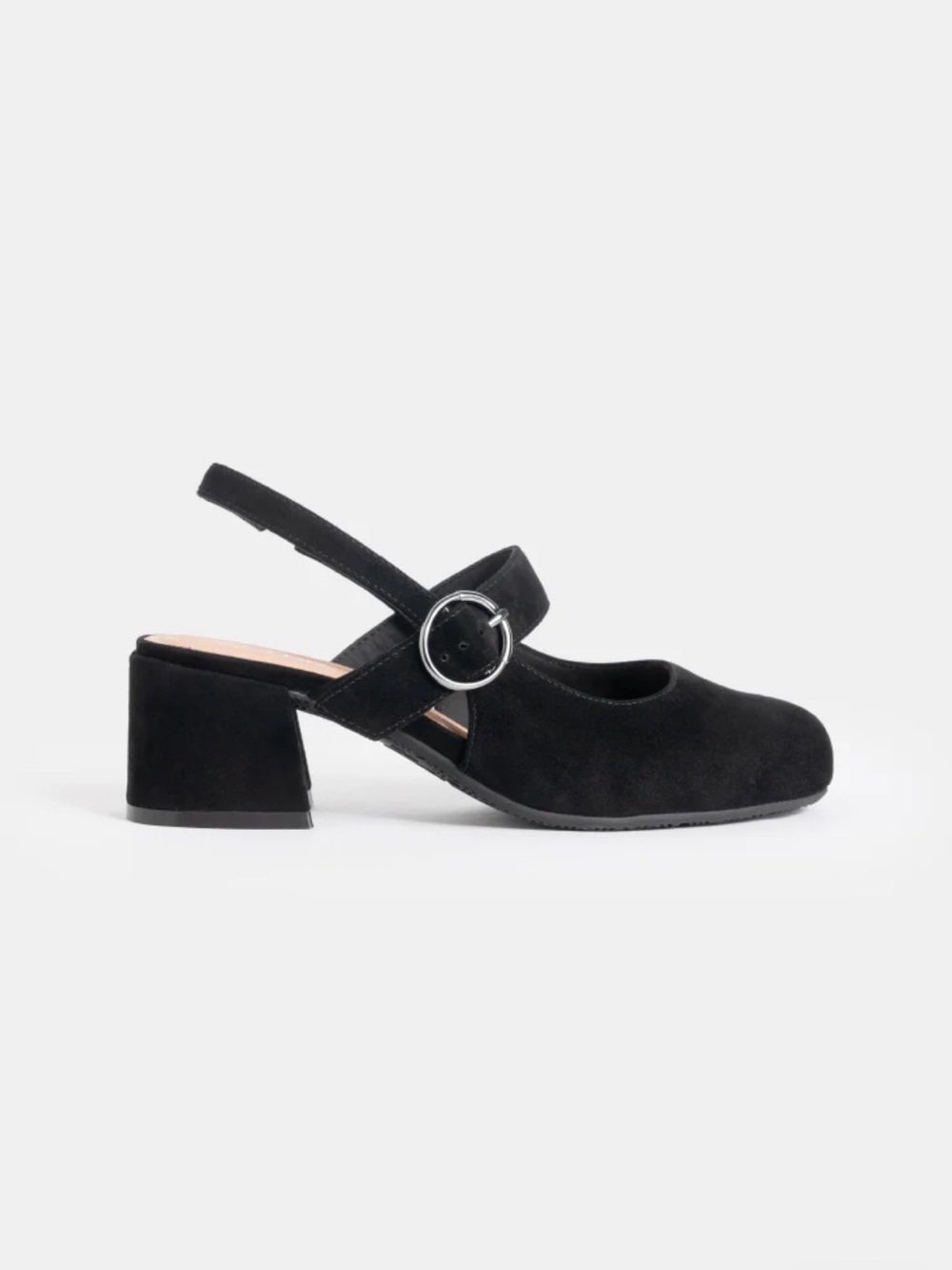 11 WW Double Wide Width WYDR Studios Amber Slingback Black Suede Mary Jane